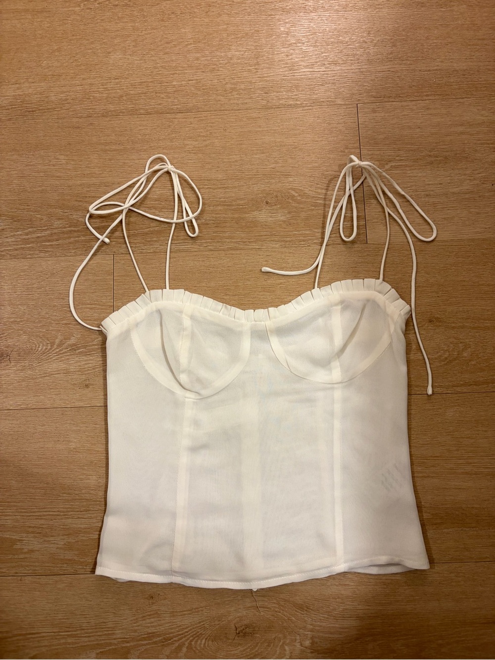 Reformation Cream Tie-Shoulder Camisole